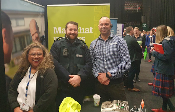 (L-R): Employment and Training Consultant Maricel Herbert, Instructor Gareth Stephens, Education Tutor Wairangi Heke