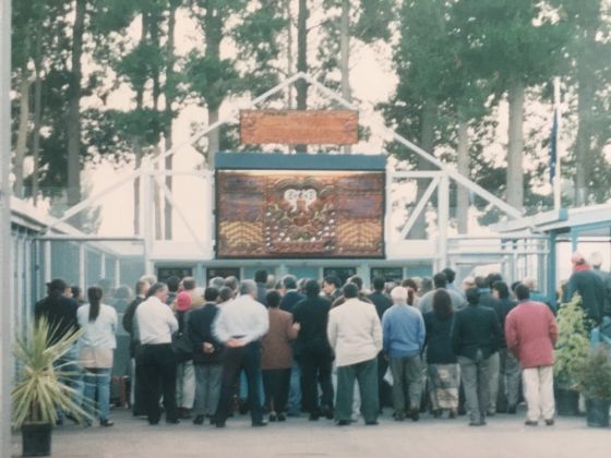 A group of appx 50 people gathered for the opening of the first Māori Focus Unit in 1997.