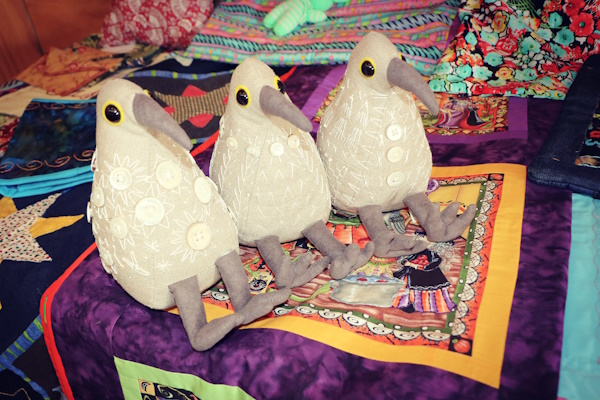 Kiwis and quilts sewn by women participating in the ARWCF Sewing, Quilts and Crafts programme. 