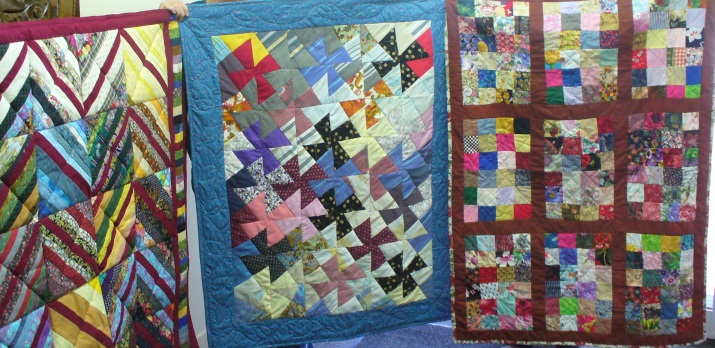 Three of the donated quilts.