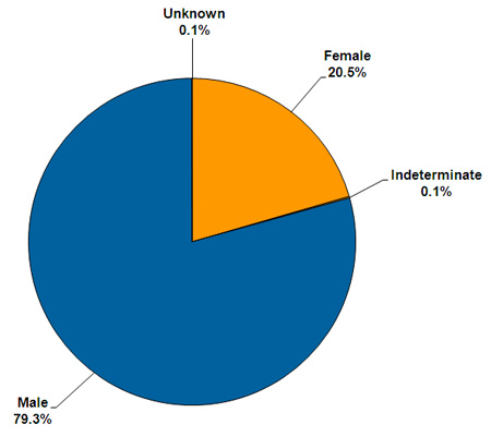 Gender of offenders serving community sentences and orders.