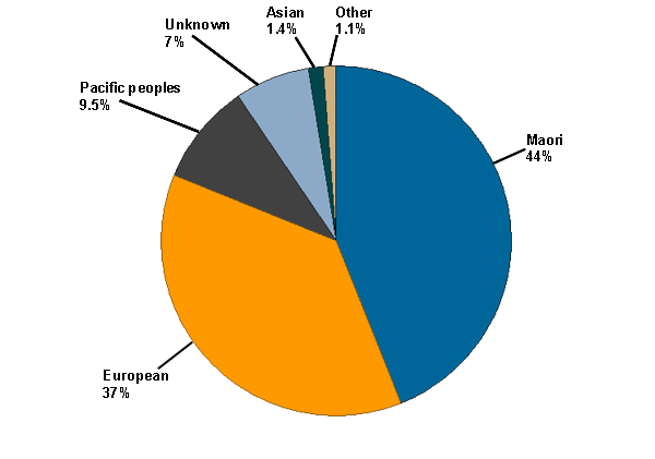 A graph showing a breakdown of the ethnicity of offenders serving community sentences and orders.