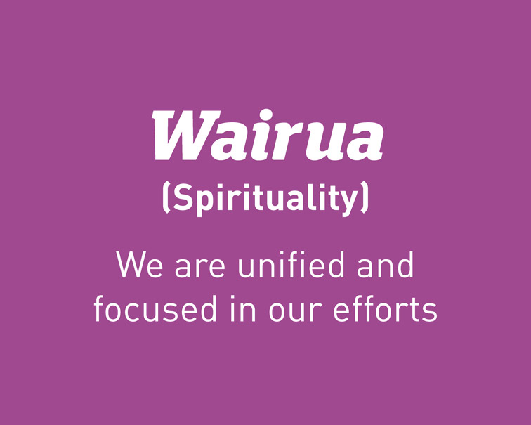 Practice value - Wairua (Spirituality): We are unified and focused in our efforts.