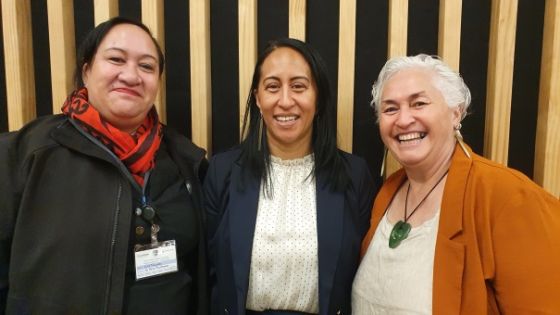 (L-R): Christchurch Men’s Prison Nurse Isla Taunoa, Lower North Regional Operations Director Health Ngaruna Kapinga and Workforce Lead Hikitia Project Lianne Kohere. 